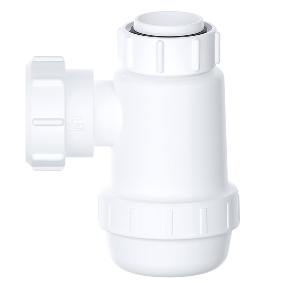 image 1 of SPARES2GO Waste Bottle Trap 38mm Shallow Bathroom Kitchen Sink Basin Bidet Urinal Seal (32mm 1.25")