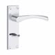 image 2 of Golden Grace Victorian Scroll Astrid Door Handles Bathroom WC Toilet in Polished Chrome with (GG) Bathroom Mortise Lock & 1 Pair of 3" Ball Bearing Hinges Chrome