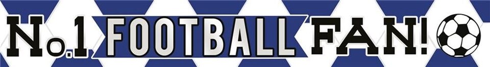 image 1 of "No 1 FOOTBALL FAN!" 2.7m Blue and White Football Banner | Multi