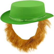 Hat Topper St Patricks Day with Brown Beard