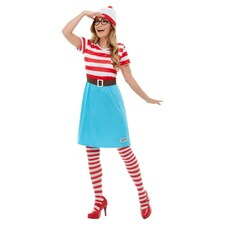 Wheres Wally? Womens/Ladies Wenda Costume Set - White/Red/Blue - M (UTSM1097) M