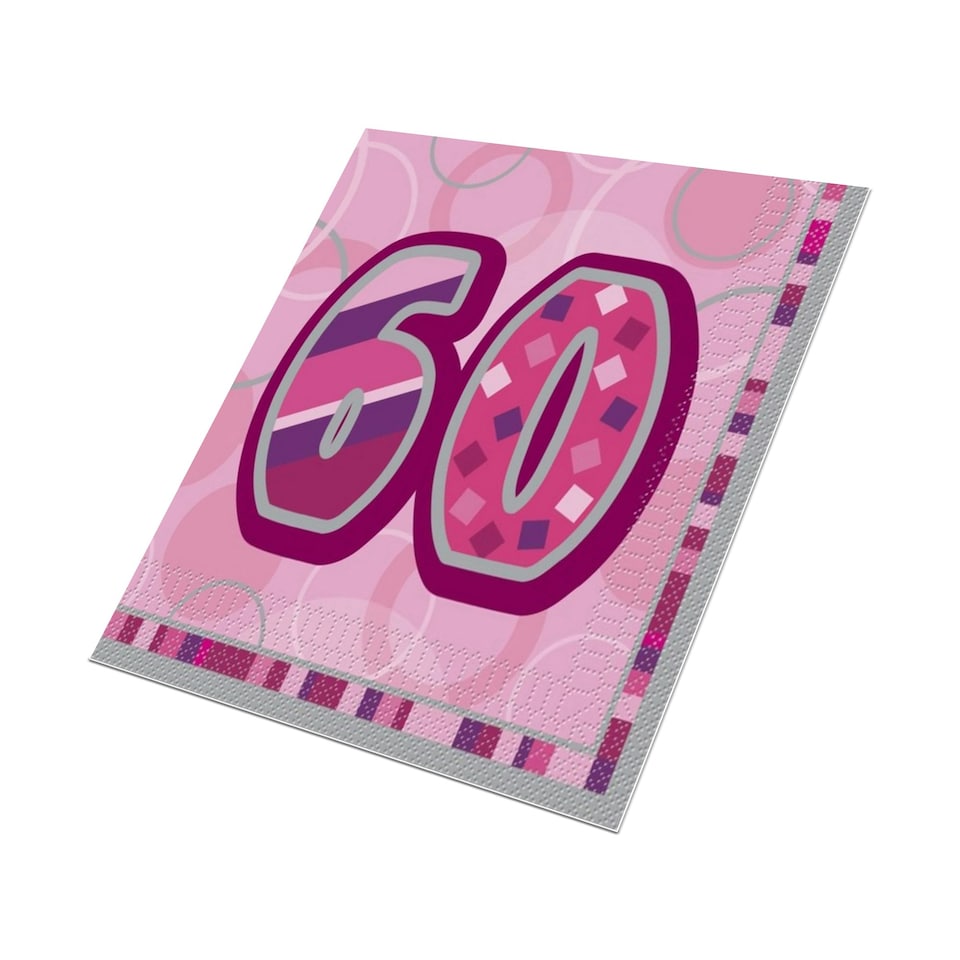 image 1 of Unique Party Pink Glitz Lunch Napkins - 60 - Pink - One Size