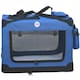 image 1 of HugglePets Fabric Crate Foldable Pet Carrier Blue | L