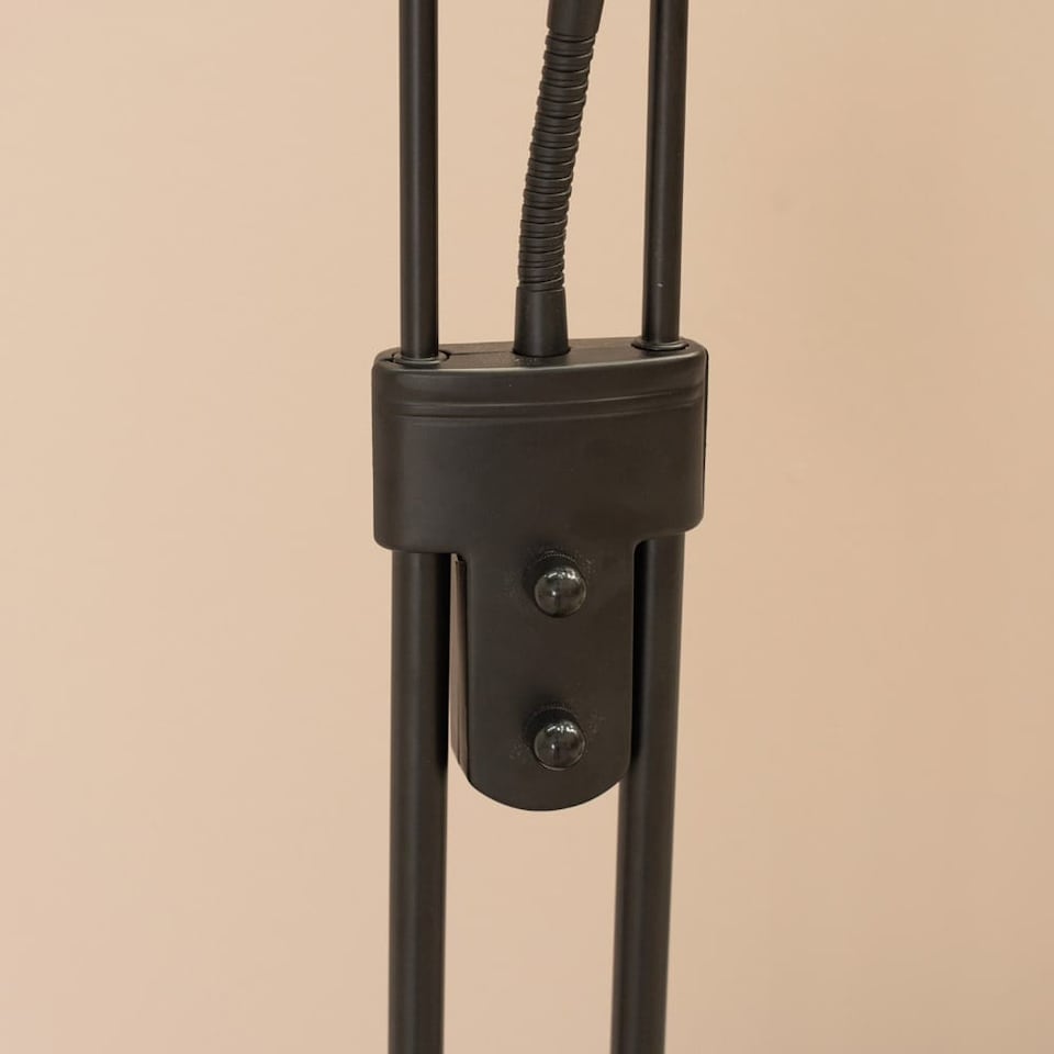 image 1 of ValueLights Beata Black Integrated LED Uplighter Floor Lamp with Task Reading Side Lamp | Black