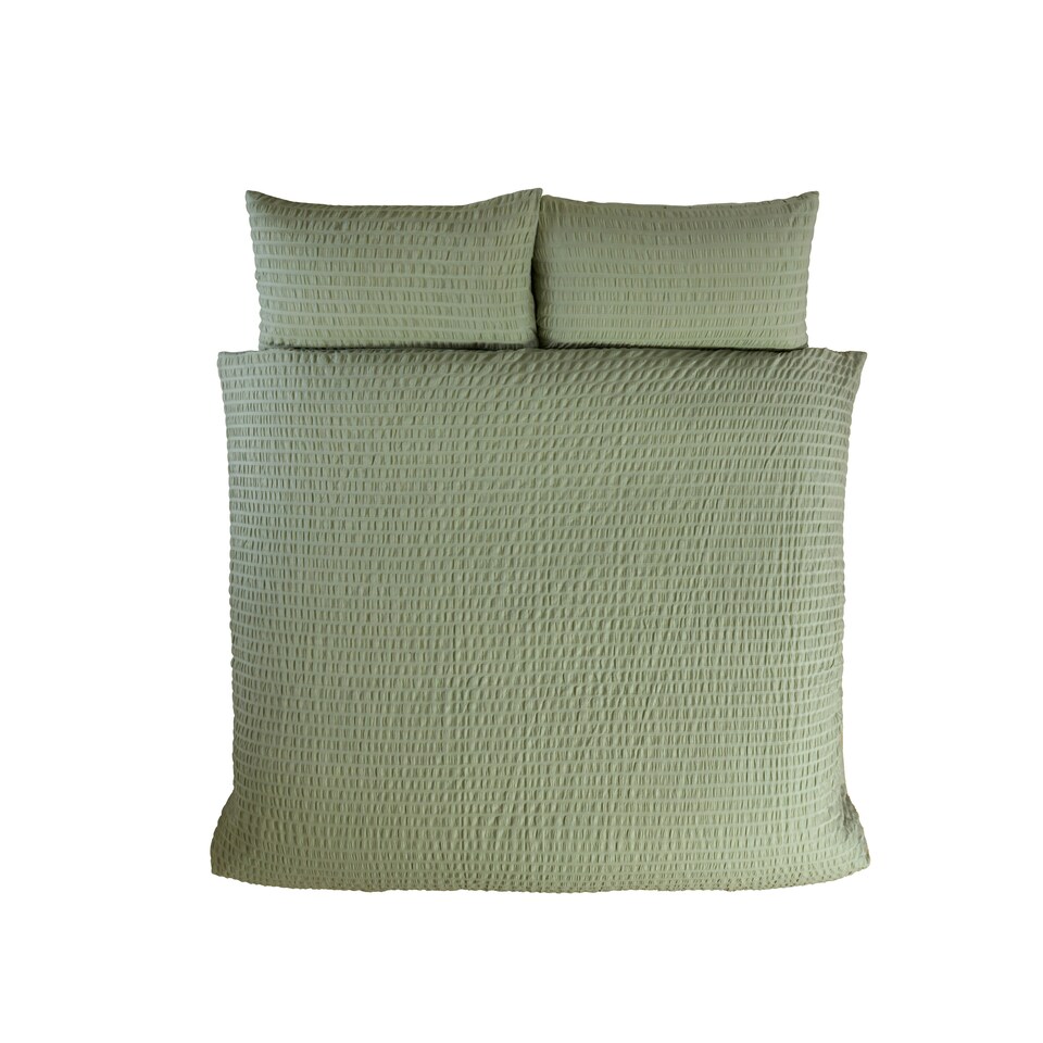 image 1 of Seersucker Polycotton Duvet Cover Set with Pillowcase