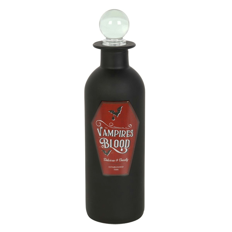 image 1 of Something Different Vampire Blood Potion Bottle Glass Decoration - Black/Red/White - One Size