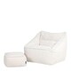 image 1 of icon Natalia Borg Adults Bean Bag Armchair and Pouffe, Ready Filled Large Beanbag and Footstool Natural Beige Cream