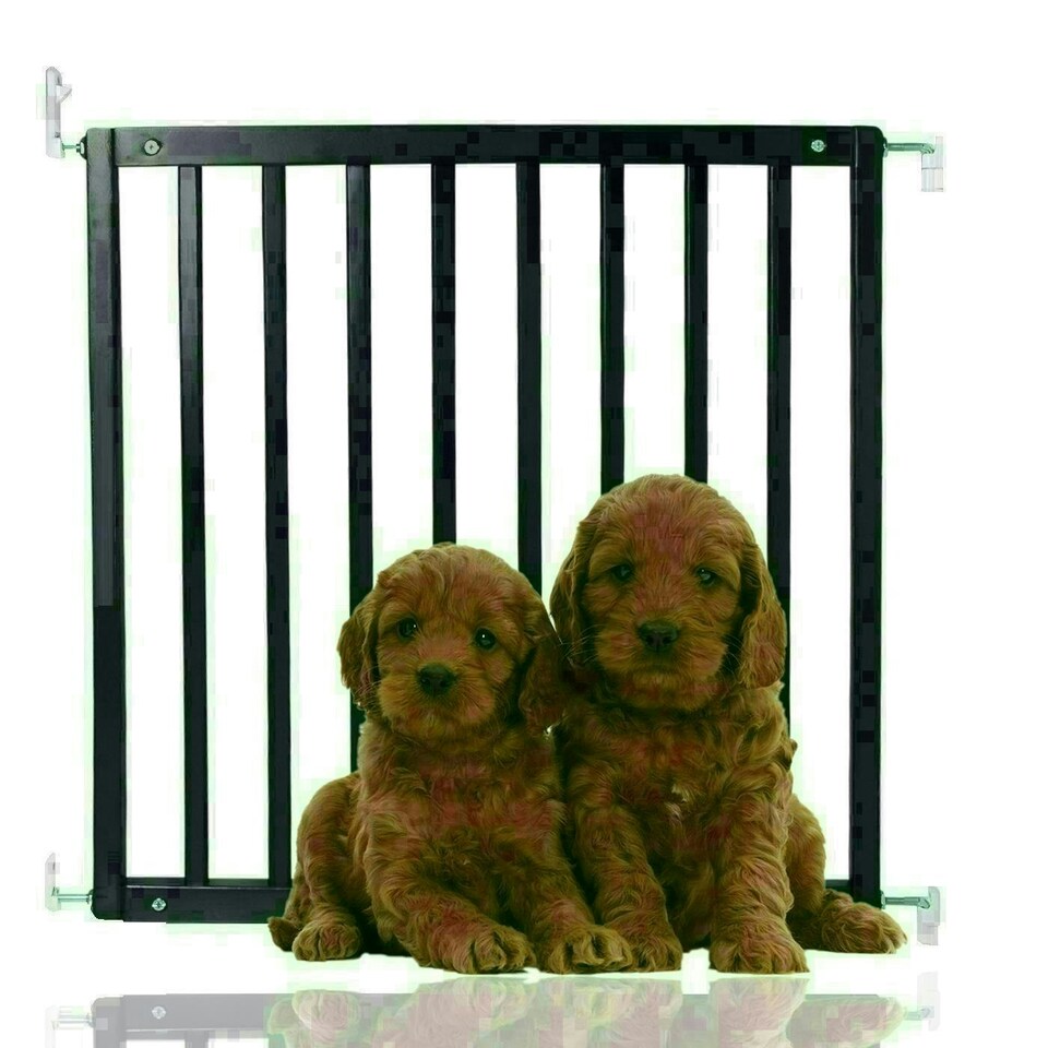 image 1 of Bettacare Simply Secure Wooden Screw Fit Gate, 72cm - 79cm, Black, Wooden Dog Gate Gate, Screw Fit Pet Stair Gate, Puppy Gate