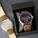 image 2 of Personalised Mens Rose Gold Tone Watch with Brown Strap and Presentation Box