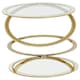 image 2 of Interiors by Premier Clear Glass and Gold Metal Side Table, Contemporary End Table with Glass Top and Bottom Shelf, Modern Table Gold