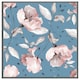 image 3 of Pink flowers on blue (Picutre Frame) Brown | XL