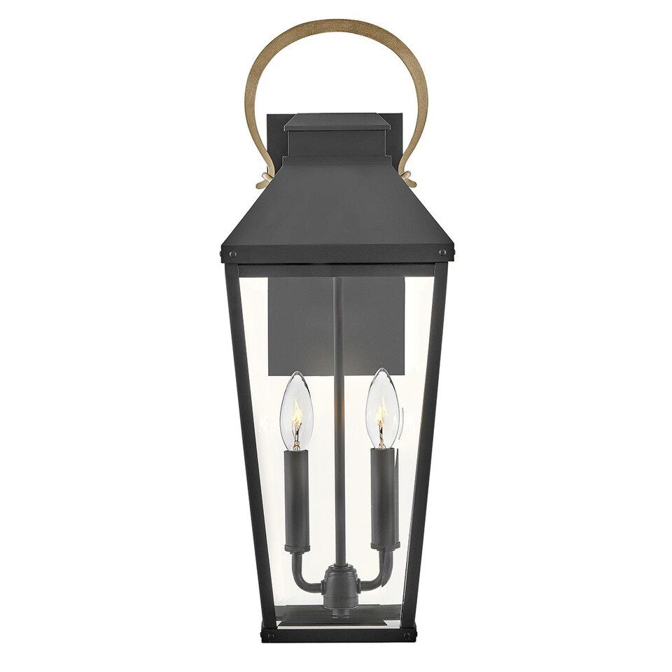 image 1 of Hinkley Dawson Outdoor Wall Lantern Traditional Black, Burnished Bronze accent IP44 2x E14