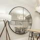 image 7 of The Fenestra - New Black XL Circular Window Metal Wall and Leaner Mirror 71" X 71" (180 x 180CM) Black