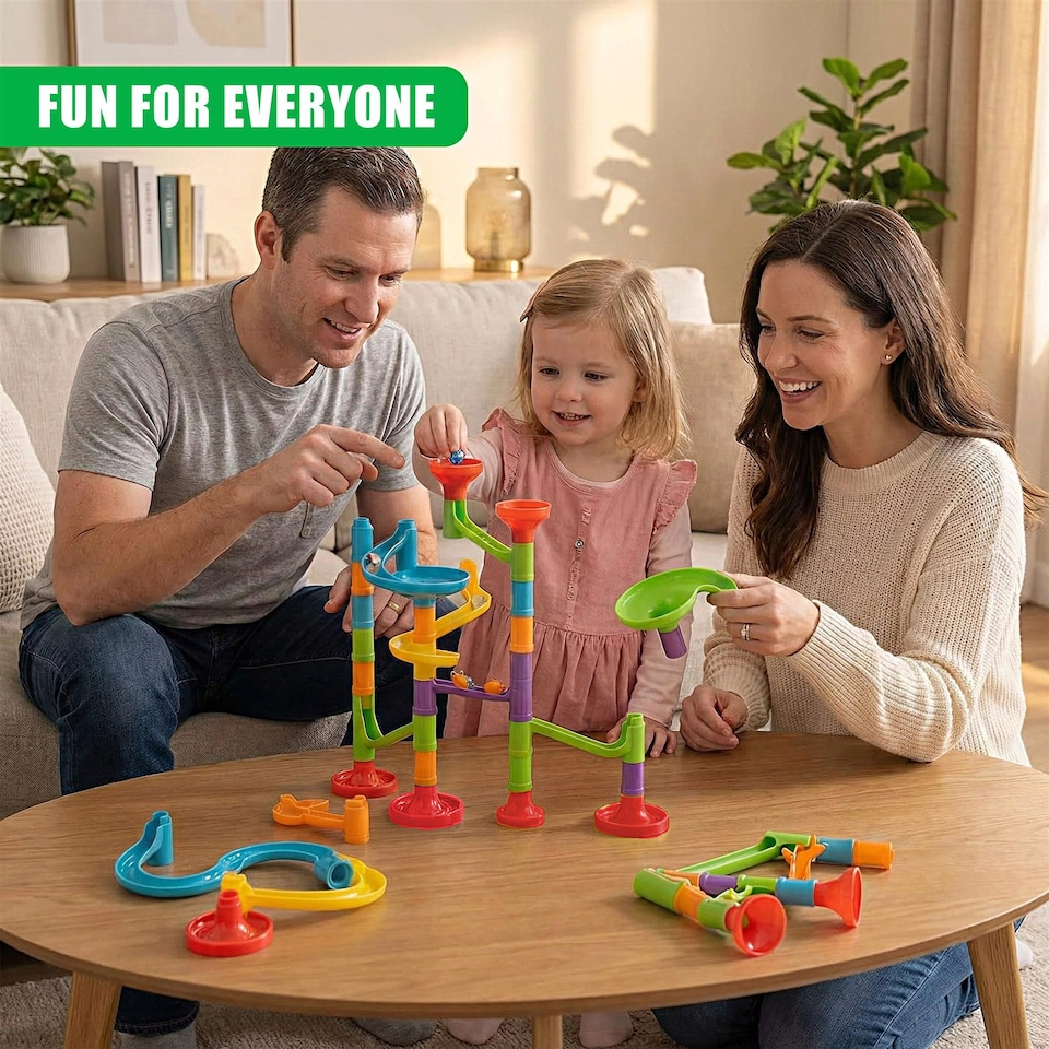 image 1 of The Magic Toy Shop Marble Run Game Toy Set 113 Piece 3D Educational STEM Building Kit