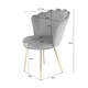 image 3 of FREYA Petal Chair Velvet Upholstered Fabric - Grey Grey
