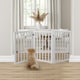 image 5 of Wooden Pet Gate Dog Fence Retractable Barrier Portable Door 3 Panel White