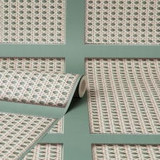 Fine Decor FD42999 Cane Panel Wallpaper, Sage
