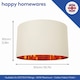 image 5 of Contemporary Cream Cotton 20 Floor/Pendant Lamp Shade with Shiny Copper Inner | Cream