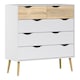 image 1 of Oslo Chest of 5 Drawers in White and Oak