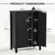 image 2 of COSTWAY Bathroom Floor Storage Cabinet Storage Organizer Black Black