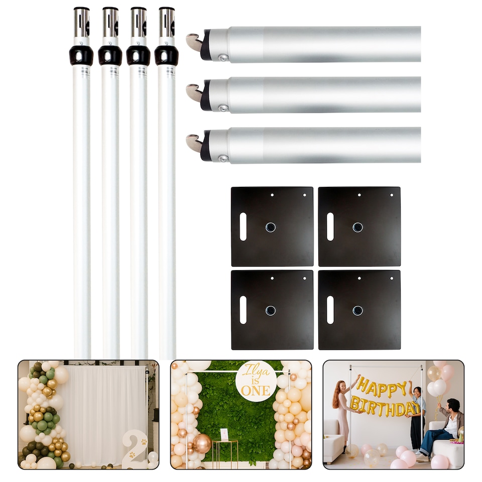 image 1 of Portable Pipe & Drape Frame, Backdrop Stand Set for Weddings - 3m x 9m