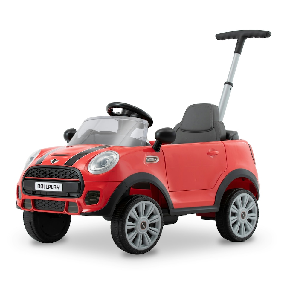 image 1 of Rollplay Mini Cooper Play Push Car with Parental Handle - Red