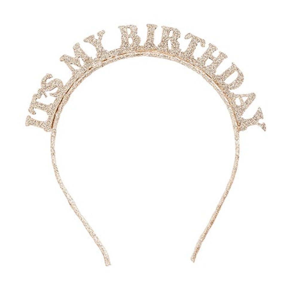 image 1 of Gold 'It's My Birthday' Glitter Headband