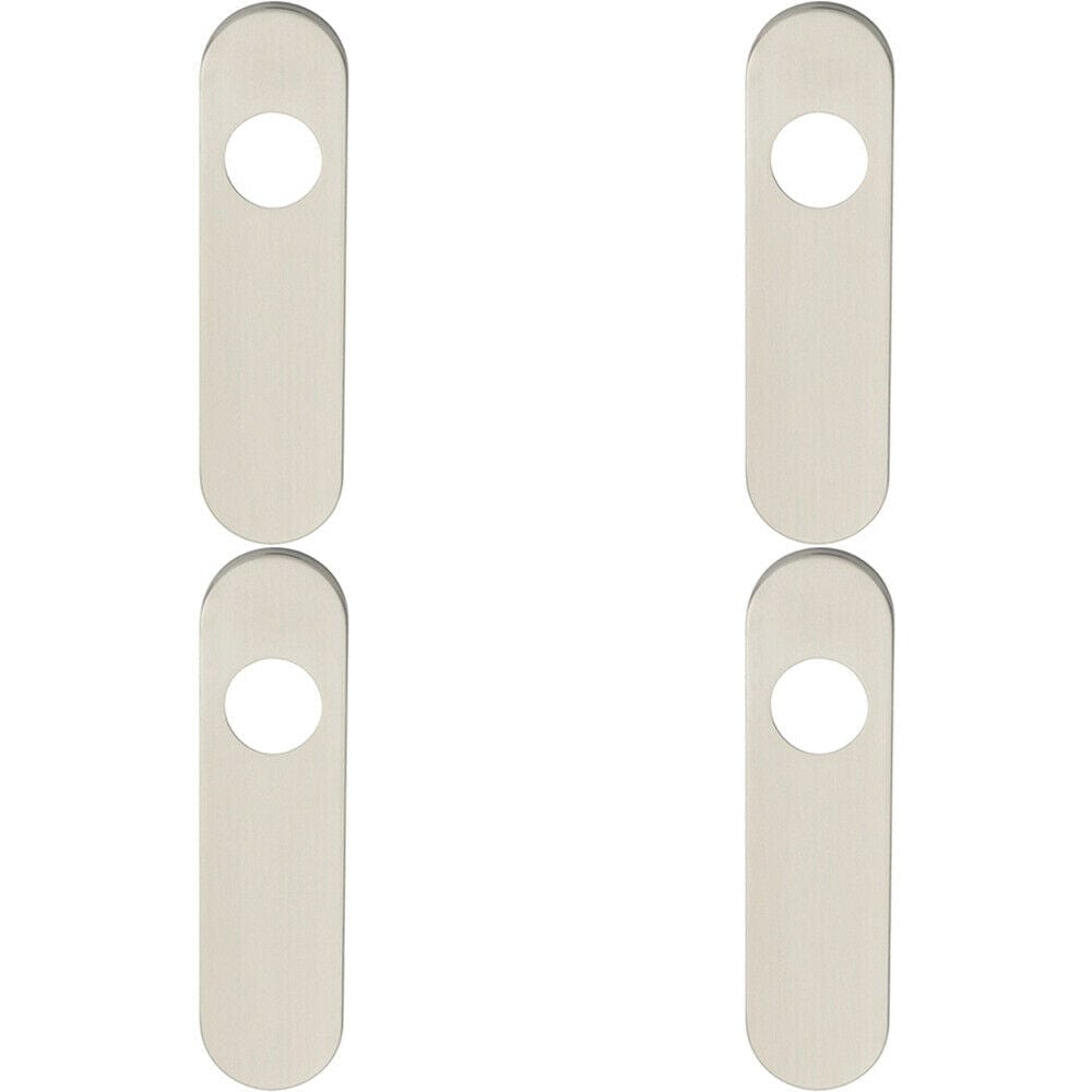 Loops 4x PAIR Radius Lock Latch Plate Cover 170 x 45 x 8mm Satin Stainless Steel in Metallics