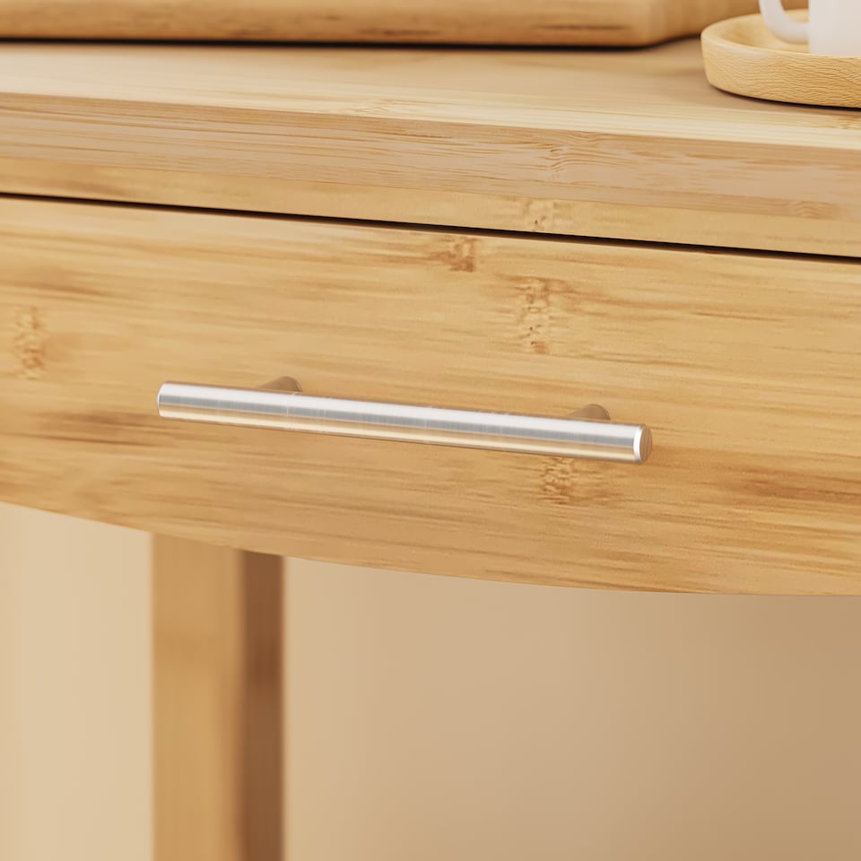 image 1 of SoBuy Kitchen Trolley with Drawer and 2 Shelves, Natural Bamboo, 22.8x15.7x33.8 in, 10.75 kg - FKW135-N