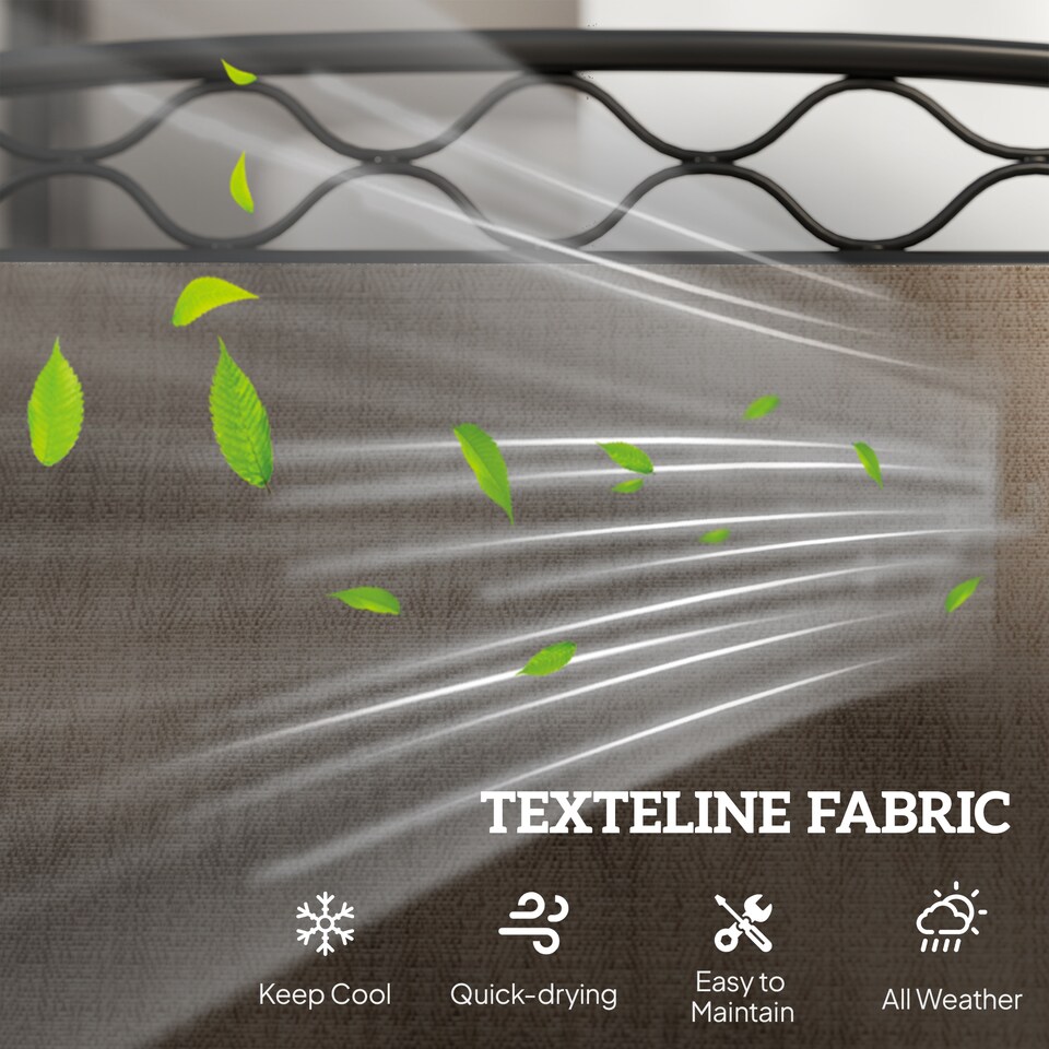 image 1 of Outsunny Double Outdoor Glider Chair, 2 Seater Patio Rocking Chairs, Swing Bench with Tempered Glass Table, Breathable Mesh Fabric for Backyard, Garden, Porch, Brown