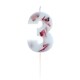 image 1 of Pressed Petal Number 3 Shaped Candle