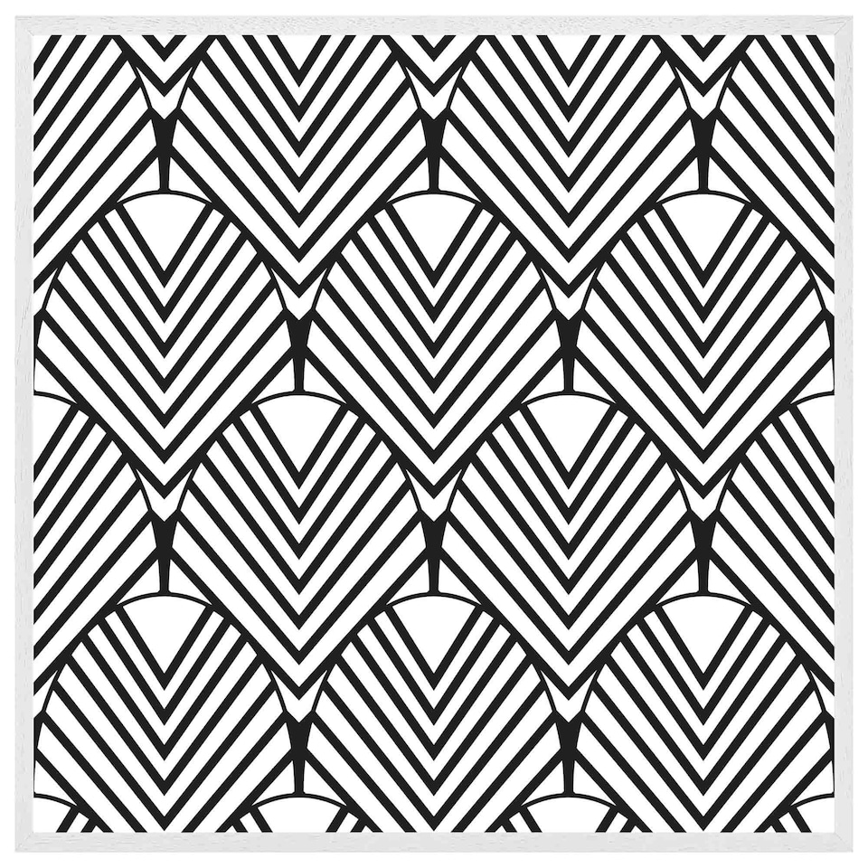 image 1 of Black geometric decoration (Picture Frame) White | L