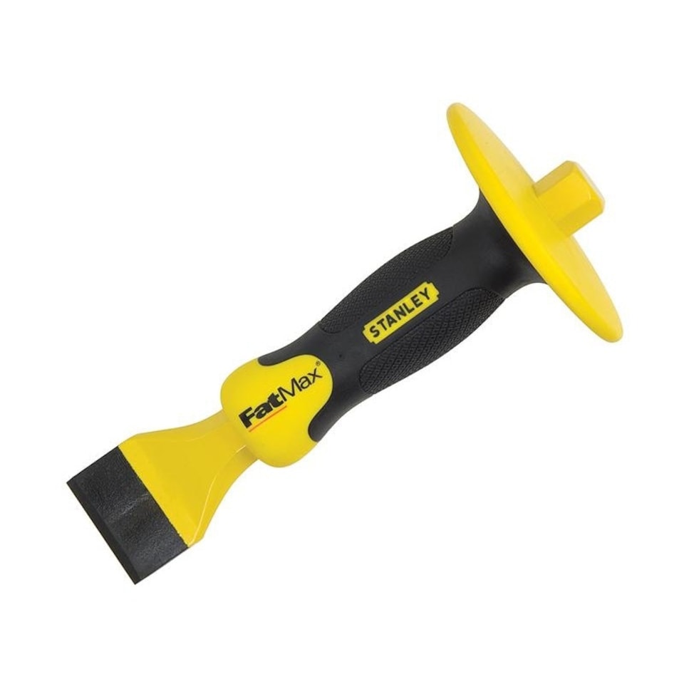 Stanley Hand Tools Fatmax Masons Chisel With Guard 45mm (1.3/4in) - Multi Colour - 215 x 45mm (8 1/2 x 1 3/4 in)