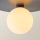 image 5 of ValueLights Darla Navy Frosted Globe Bathroom Flush Ceiling Light | Blue