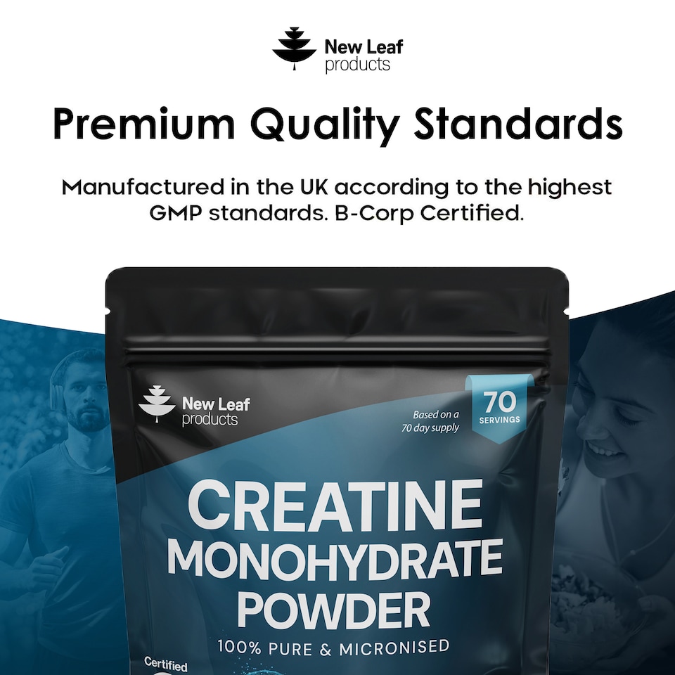 image 1 of New Leaf Creatine Monohydrate Powder 350g, Pure Micronized Powder Vegan