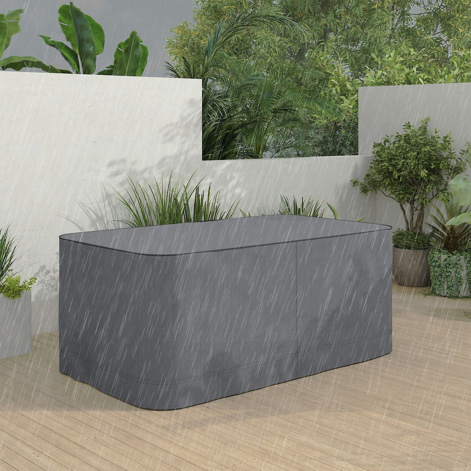 image 1 of Outsunny Patio 2/3 Seater Rattan Sofa Waterproof Furniture Cover Rain Protection Grey