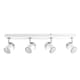image 1 of ValueLights 4 Way Straight Bar Ceiling Spotlight Fitting in a Gloss White Finish - Complete 5w GU10 LED Bulbs 6500K Cool White