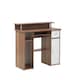 image 3 of Albany Desk with 1 Drawer and 1 Door in Walnut White | Brown | Walnut and white
