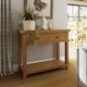 image 4 of Robus Solid Oak Console Table 2 Drawer Brown