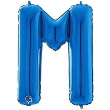 Blue Letter M Helium Foil Giant Balloon 66cm / 26 in