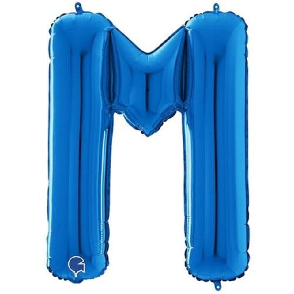 Blue Letter M Helium Foil Giant Balloon 66cm / 26 in