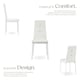 image 3 of Dining Chair Set - high backrest, slim steel legs & rhinestone highlights - Set of 4 White