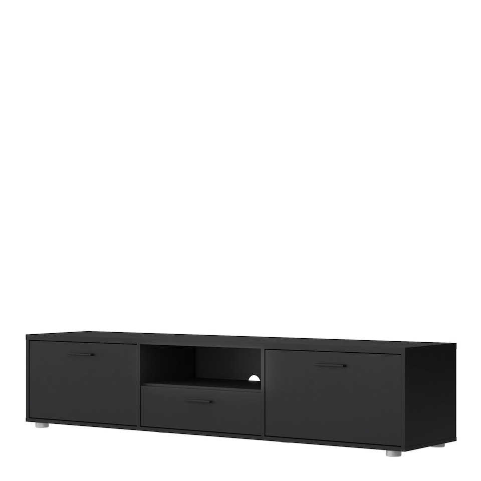 image 1 of Media TV Unit with 2 Doors 1 Drawer 177cm Black