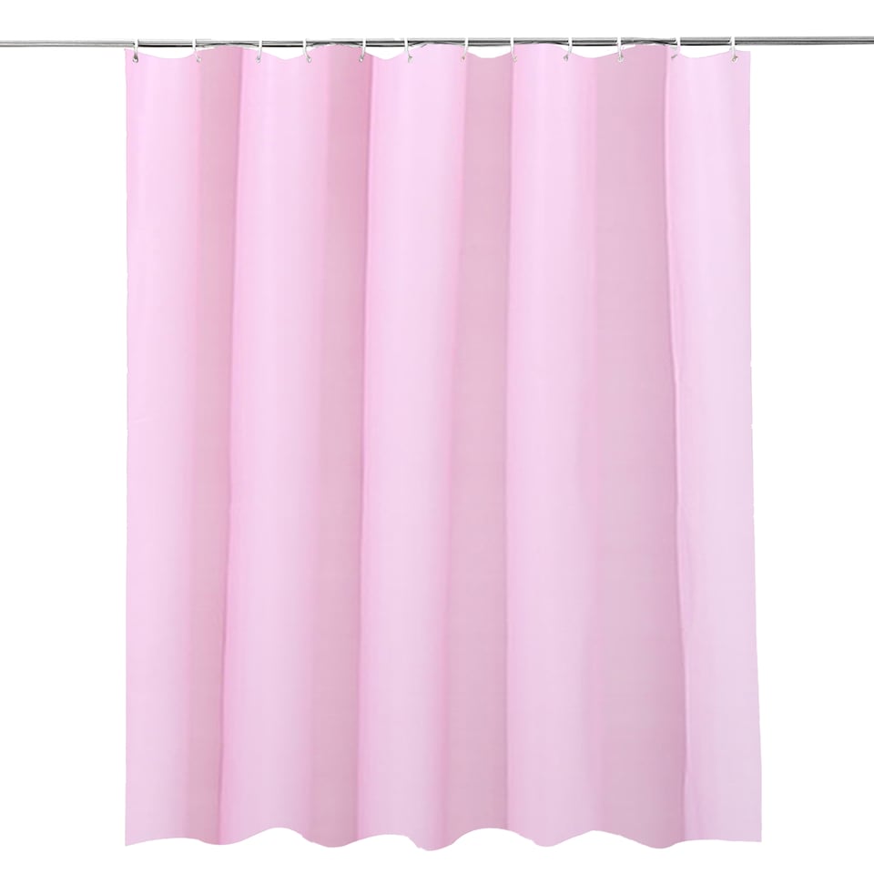 image 1 of PEVA Plain Mould & Mildew Resistant Shower Curtain with 12 Hooks - 180x180cm