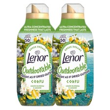 Lenor | Outdoorable Corfu Lemon Blossom and Jasmine Fabric Conditioner 50 Wash | 50 Wash x 2 Bottles | 3100ml