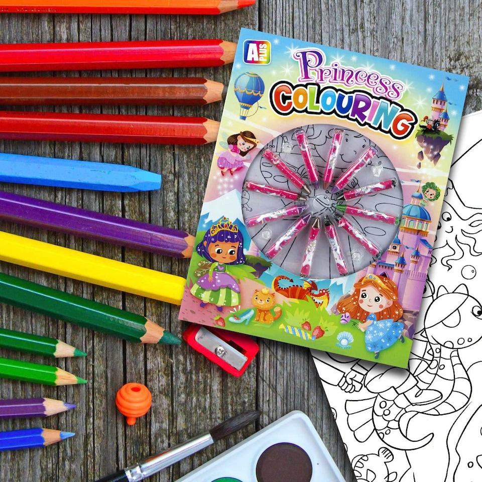 image 1 of VFM e-Store Colouring Book and 12-Crayon Set for Children