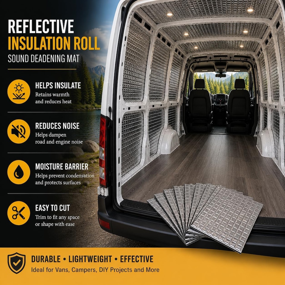 image 1 of Sound Deadening Proofing Mat 10pcs Butyl Car/Van Vibration Damping