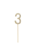 image 1 of Gold Number 3 Cake Topper | Gold