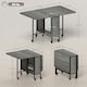 image 7 of HOMCOM Mobile Drop Leaf Dining Table on Wheels with Storage Shelf Grey