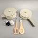 image 2 of Hooga Play Kitchen for kids - Wooden Role Play Toy with 6 Utensils - Grey